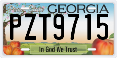 GA license plate PZT9715