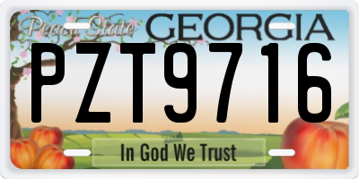 GA license plate PZT9716