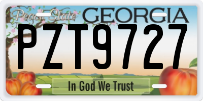 GA license plate PZT9727