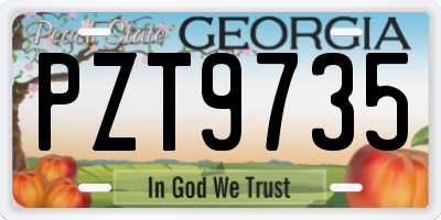 GA license plate PZT9735