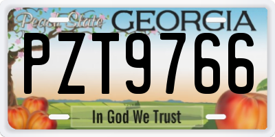 GA license plate PZT9766