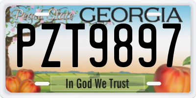 GA license plate PZT9897