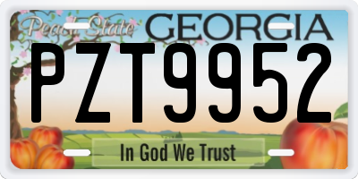 GA license plate PZT9952