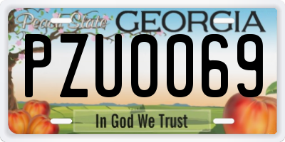 GA license plate PZU0069