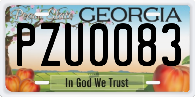 GA license plate PZU0083