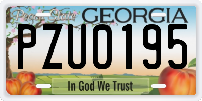 GA license plate PZU0195