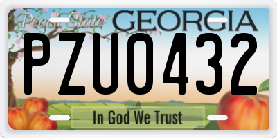 GA license plate PZU0432