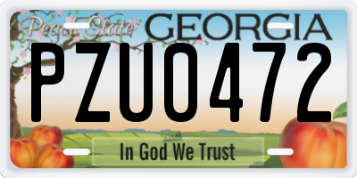 GA license plate PZU0472