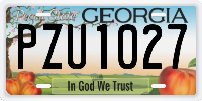 GA license plate PZU1027