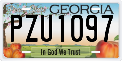GA license plate PZU1097