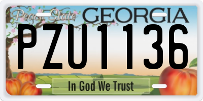 GA license plate PZU1136