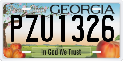 GA license plate PZU1326