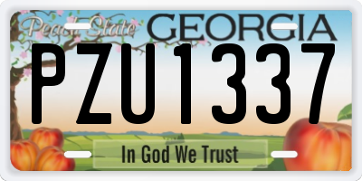 GA license plate PZU1337