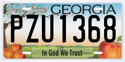 GA license plate PZU1368