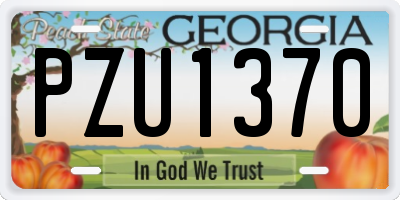 GA license plate PZU1370