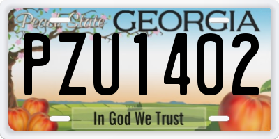 GA license plate PZU1402