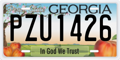 GA license plate PZU1426