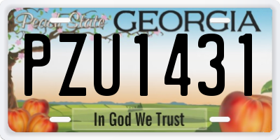 GA license plate PZU1431