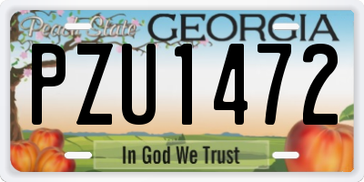 GA license plate PZU1472