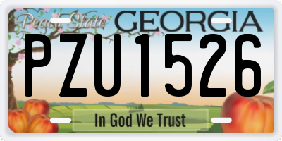 GA license plate PZU1526