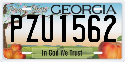 GA license plate PZU1562