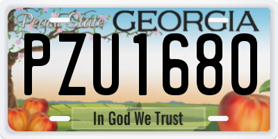 GA license plate PZU1680