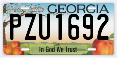 GA license plate PZU1692