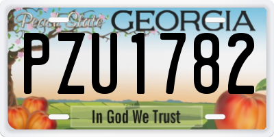 GA license plate PZU1782