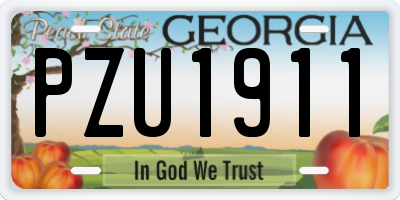 GA license plate PZU1911