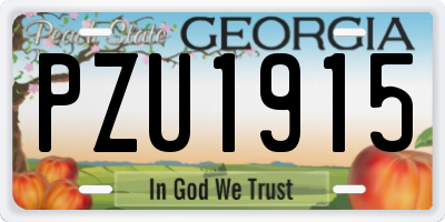 GA license plate PZU1915