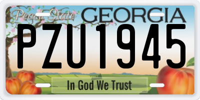 GA license plate PZU1945
