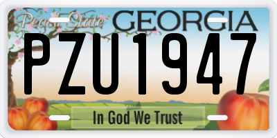 GA license plate PZU1947