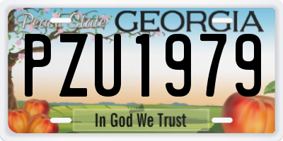 GA license plate PZU1979