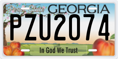 GA license plate PZU2074