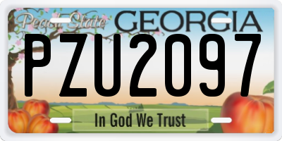 GA license plate PZU2097