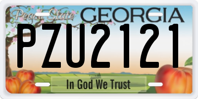 GA license plate PZU2121