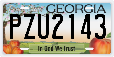 GA license plate PZU2143