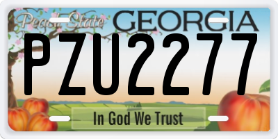 GA license plate PZU2277