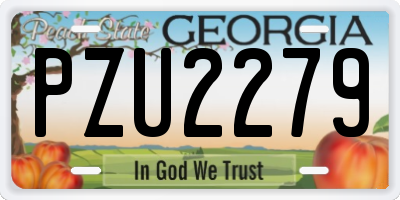GA license plate PZU2279