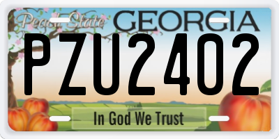 GA license plate PZU2402