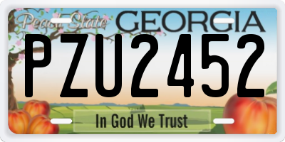 GA license plate PZU2452