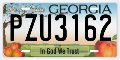 GA license plate PZU3162