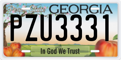 GA license plate PZU3331