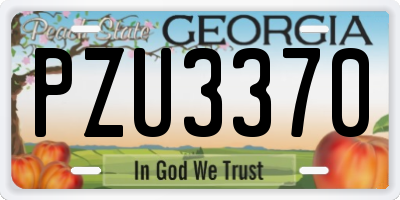 GA license plate PZU3370