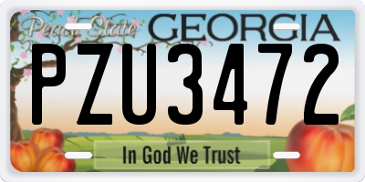 GA license plate PZU3472