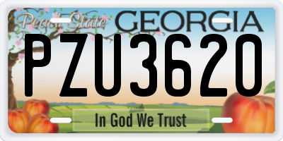 GA license plate PZU3620