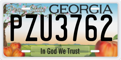 GA license plate PZU3762