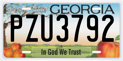 GA license plate PZU3792