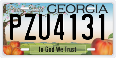 GA license plate PZU4131