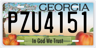 GA license plate PZU4151